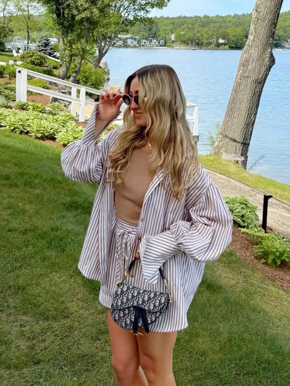 Striped Two-Piece Lounge Set